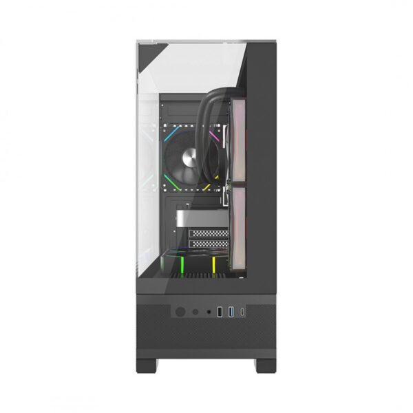 Gabinete Mirage Mini Black | 3 Ventiladores ARGB Molex | Micro-ATX | USB-C | GPU hasta 400mm