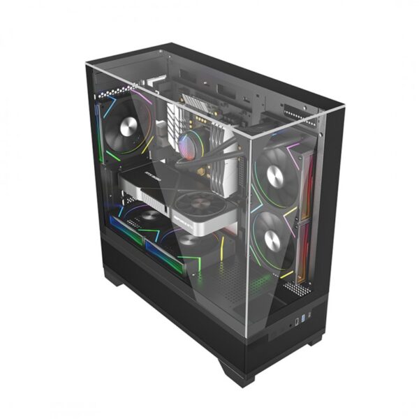 Gabinete Mirage Mini Black | 3 Ventiladores ARGB Molex | Micro-ATX | USB-C | GPU hasta 400mm