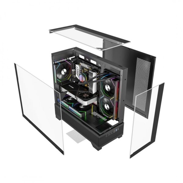 Gabinete Mirage Mini Black | 3 Ventiladores ARGB Molex | Micro-ATX | USB-C | GPU hasta 400mm